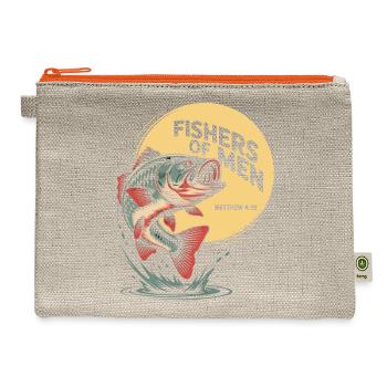 Fisher of Men Emblem - Hemp Carry All Pouch - natural/orange - Front