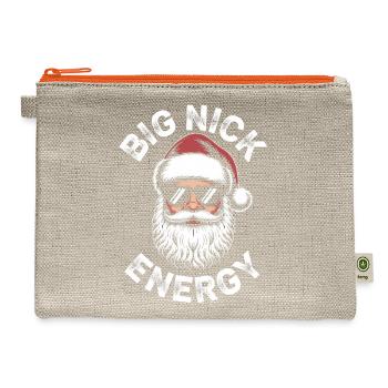 Big Nick Energy Funny Santa Christmas Shirt - Hemp Carry All Pouch - natural/orange - Front