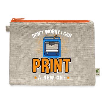 3D Printer Don’t Worry I Can Print It Design - Hemp Carry All Pouch - natural/orange - Front