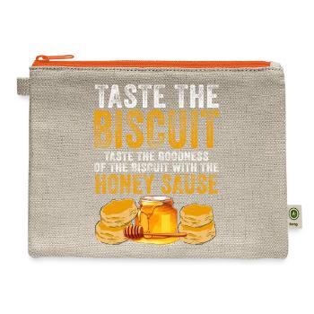 Taste the Biscuit Honey Sauce Graphic Tee - Hemp Carry All Pouch - natural/orange - Front