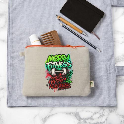 Merry Fitness Christmas Gym Humor - Hemp Carry All Pouch