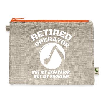 Retired Heavy Equipment Operator - Hemp Carry All Pouch - natural/orange - Front