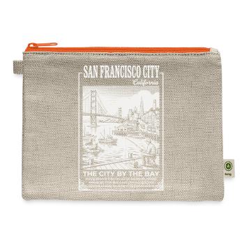 San Francisco City by the Bay Art - Hemp Carry All Pouch - natural/orange - Front
