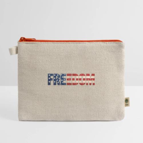 Freedom American Flag Distressed Patriotic Shirt - Hemp Carry All Pouch