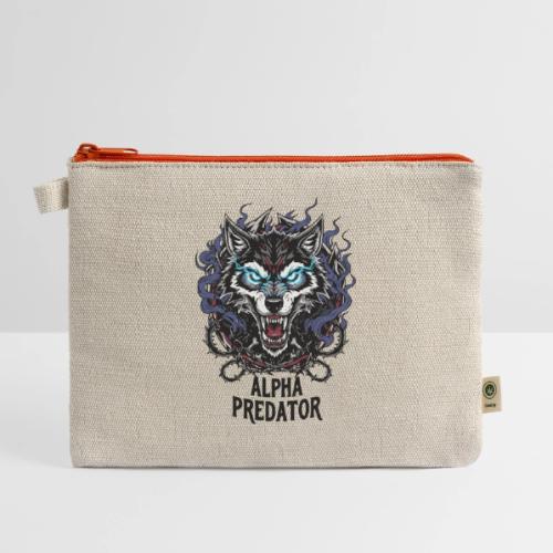 Alpha Predator Wolf Fierce Neon Eyes - Hemp Carry All Pouch