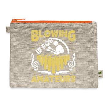  Marimba Player Blowing is for amateurs Percussion - Hemp Carry All Pouch - natural/orange - Front