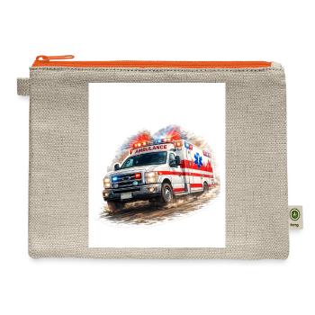 Paramedic Life Saver – Emergency Ambulance Hero - Hemp Carry All Pouch - natural/orange - Front