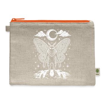 Celestial Cryptid Mothman Tarot Folklore Graphic G - Hemp Carry All Pouch - natural/orange - Front
