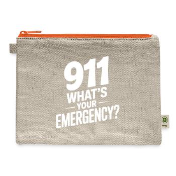 911 What's Your Emergency? - Hemp Carry All Pouch - natural/orange - Front