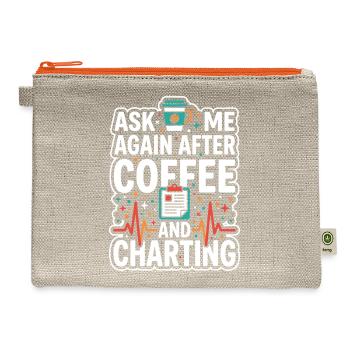 Night Shift Nurse Tired Nurse RN Coffee Surviving - Hemp Carry All Pouch - natural/orange - Front