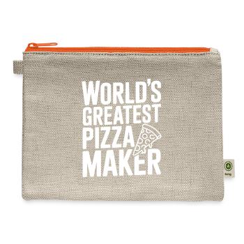 World's Greatest Pizza Maker - Hemp Carry All Pouch - natural/orange - Front
