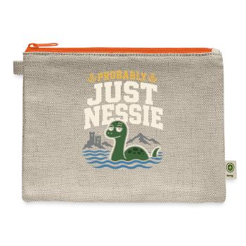 Loch Ness Monster Nessie Loch Ness Cryptid Gift - Hemp Carry All Pouch - natural/orange - Front