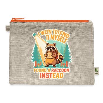Found A Raccoon Instead - Hemp Carry All Pouch - natural/orange - Front