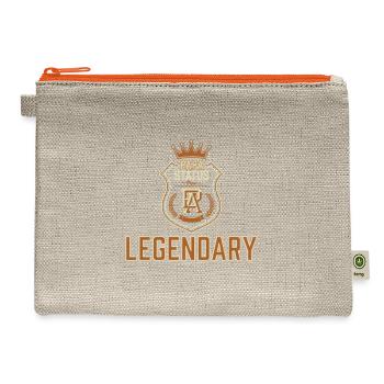 Legendary Papa Grandpa Grandfather - Hemp Carry All Pouch - natural/orange - Front