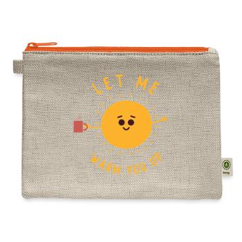 Cute Sun Cartoon Costume Sunshine Let Me Warm You - Hemp Carry All Pouch - natural/orange - Front