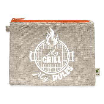 My Grill My Rules Bbq Lover - Hemp Carry All Pouch - natural/orange - Front