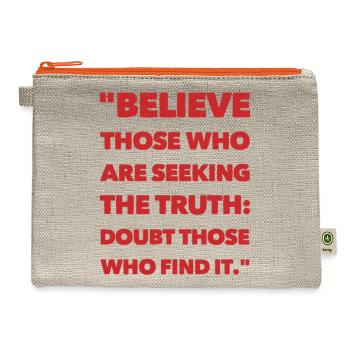 Seek the truth - Hemp Carry All Pouch - natural/orange - Front