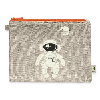 Astronaut Floating In Space - Hemp Carry All Pouch - natural/orange - Front