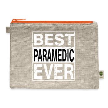 Best Paramedic Ever Paramedic Gift - Hemp Carry All Pouch - natural/orange - Front