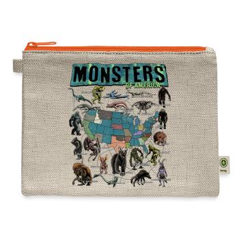 Cryptid Monsters Folklore Creature Cryptozoology - Hemp Carry All Pouch - natural/orange - Front