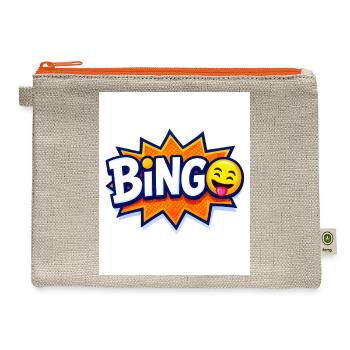 Bingo Burst design art - Hemp Carry All Pouch - natural/orange - Front