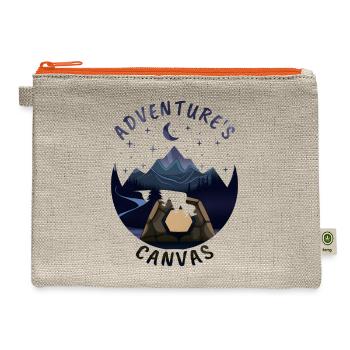 Adventure's Canvas Camping Tent Mountain Cut Out - Hemp Carry All Pouch - natural/orange - Front