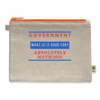 What is Government Good for? - Hemp Carry All Pouch - natural/orange - Front