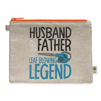 Landscapers Leaf Blowing Husband Father Gardens - Hemp Carry All Pouch - natural/orange - Front