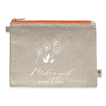 Make a wish and blow nature - Hemp Carry All Pouch - natural/orange - Front