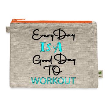 Every Day Is A Good Day To Workout - Hemp Carry All Pouch - natural/orange - Front