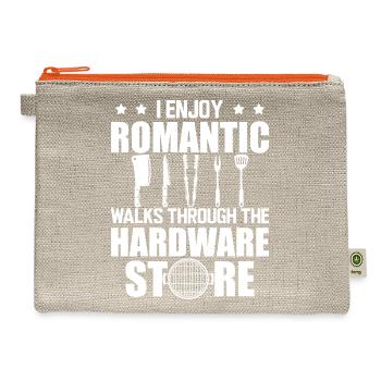 Grill I Enjoy Romantic Walks Through The Hardware - Hemp Carry All Pouch - natural/orange - Front