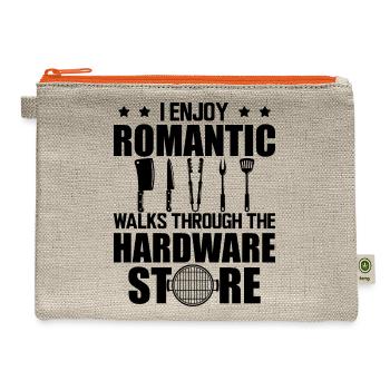 Grill I Enjoy Romantic Walks Through The Hardware - Hemp Carry All Pouch - natural/orange - Front