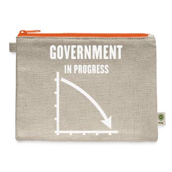 Government In Progress (Politics / Policy / White) - Hemp Carry All Pouch - natural/orange - Front