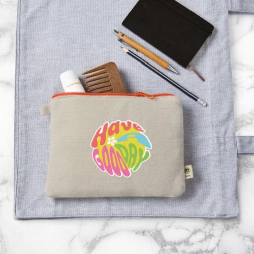 Groovy 'Have a Nice Day' Inspirational Sticker - Hemp Carry All Pouch