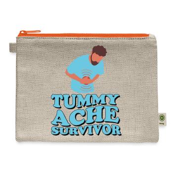 Tummy Ache Survivor Stomachache Ibs - Hemp Carry All Pouch - natural/orange - Front