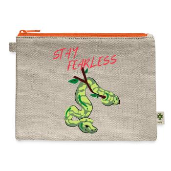 Stay Fearless - Hemp Carry All Pouch - natural/orange - Front