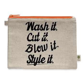 Cut it wash it style it black retro - Hemp Carry All Pouch - natural/orange - Front