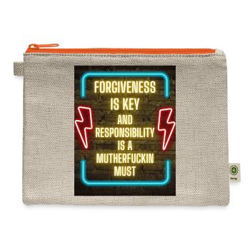 FORGIVENESS IS KEY AND RESPONSIBILITY IS A MUST - Hemp Carry All Pouch - natural/orange - Front