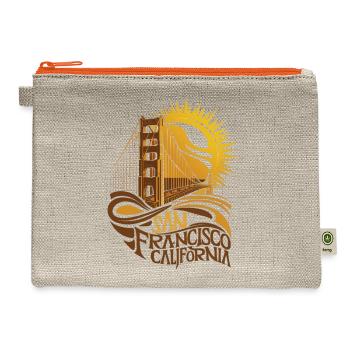 Golden Gate Glow - San Francisco Art - Hemp Carry All Pouch - natural/orange - Front