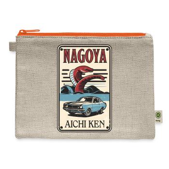 Nagoya Essence: Toyota Legacy and Culinary Delight - Hemp Carry All Pouch - natural/orange - Front
