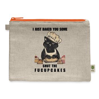 I JUST BAKED YOU SOME SHUT THE FUCUPCAKESTShirt - Hemp Carry All Pouch - natural/orange - Front