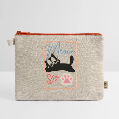 Meow Cat Paw Cute Kitty Lover Design - Hemp Carry All Pouch
