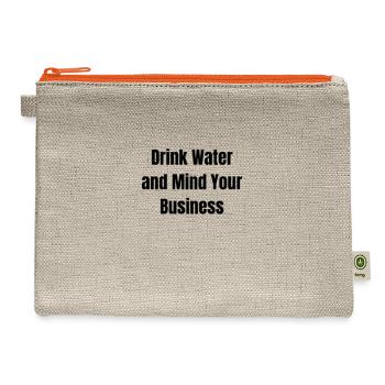 Drink Water and Mind Your Business - Hemp Carry All Pouch - natural/orange - Front