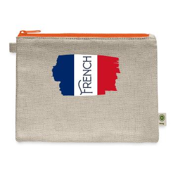 T shirt screen printing with a brush design new - Hemp Carry All Pouch - natural/orange - Front
