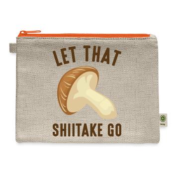 Let That Shiitake Go - Hemp Carry All Pouch - natural/orange - Front