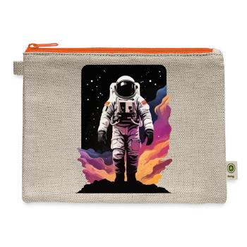 Solitary Astronaut Floating - Hemp Carry All Pouch - natural/orange - Front