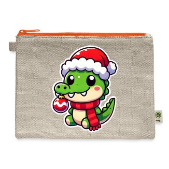 Jolly Crocodile Clemens - Hemp Carry All Pouch - natural/orange - Front