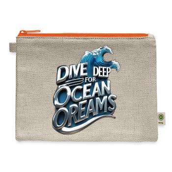 Ocean Dream Depths Wave Reverie - Hemp Carry All Pouch - natural/orange - Front