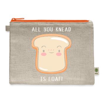 Bread Baking Loaf Bread Bakers - Hemp Carry All Pouch - natural/orange - Front