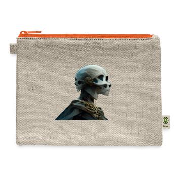 Double face skull of alien or you imagine - Hemp Carry All Pouch - natural/orange - Front